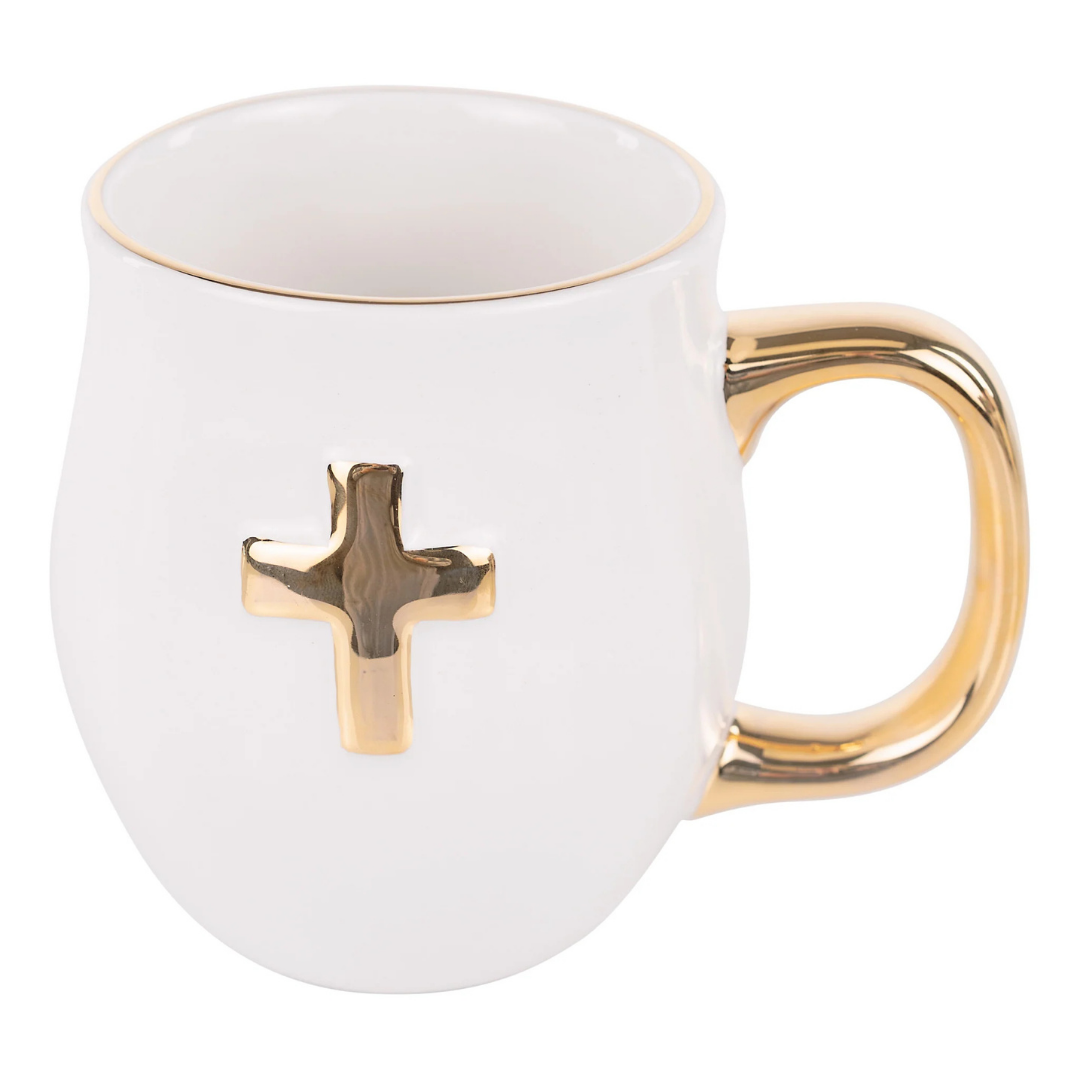 Shiny Gold Cross Mug