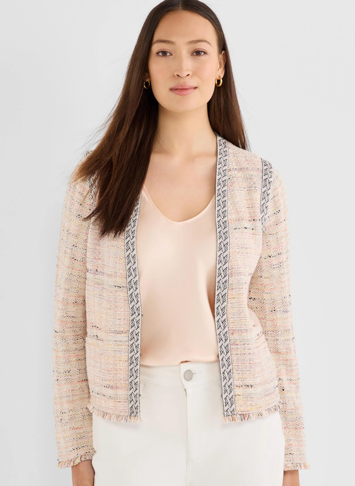 Contrast Trim Knit Jacket