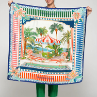Dolce Far Palm Print Silk Scarf