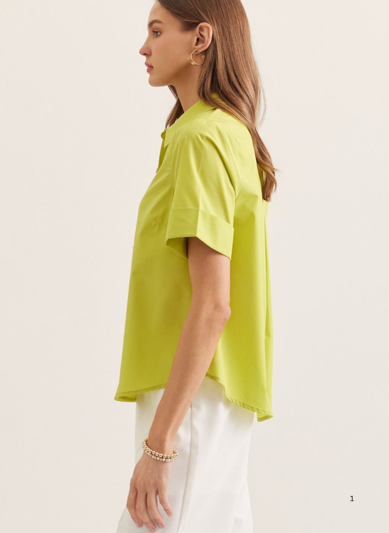 Sunburst Button Collared Top