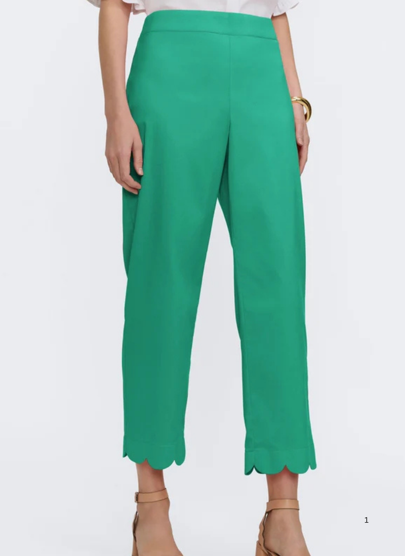 Elaine Scallop Hem Capri Pant