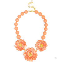 Large Flower Beaded Necklace