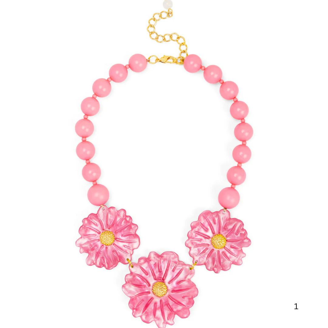 Large Flower Beaded Necklace