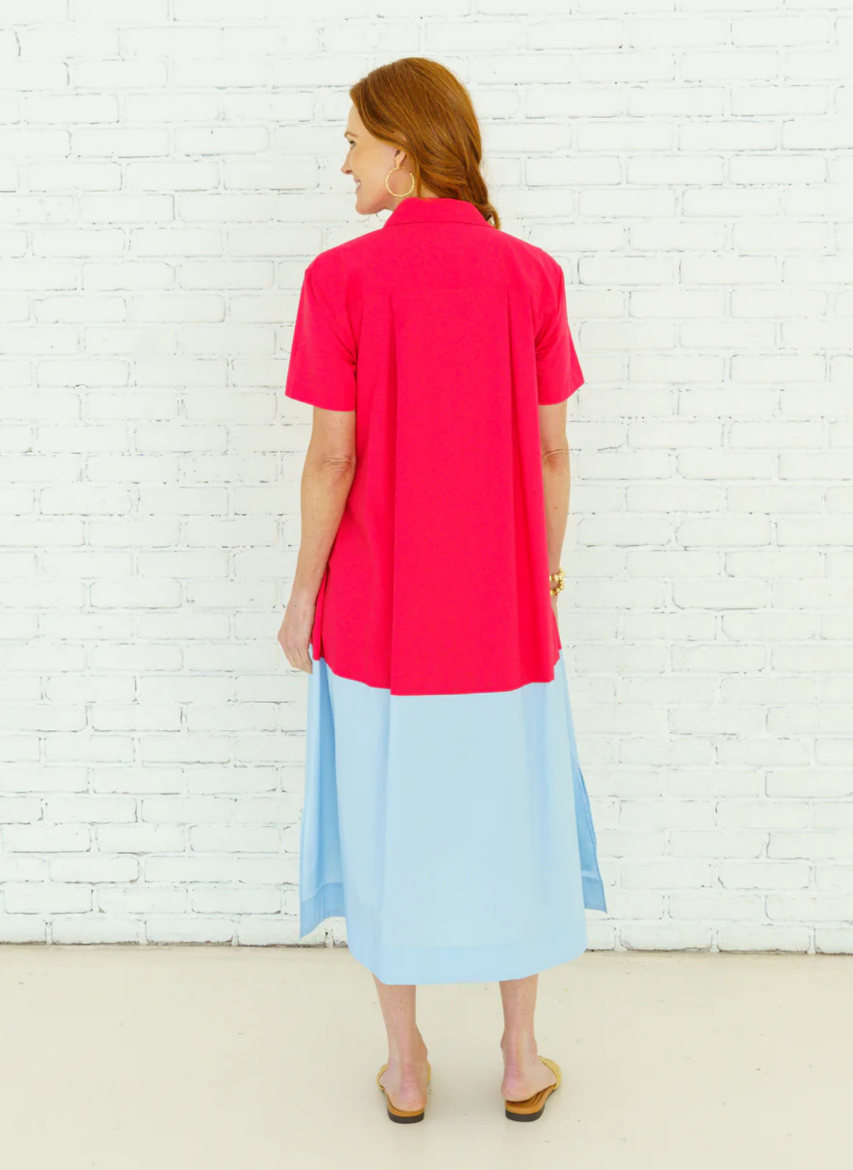 Millie Color Block Dress- Red + Blue