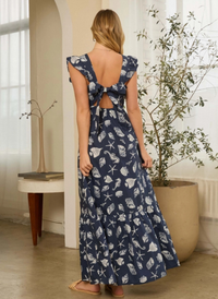 Seashell Flutter Sleeve Maxi Dress