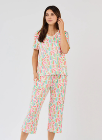 Alli Cropped Pant Pajama Set - Calypso Beat Multi