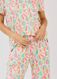 Alli Cropped Pant Pajama Set - Calypso Beat Multi