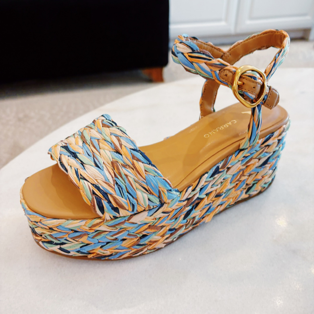 Jolie Raffia Platform Sandal - Multi