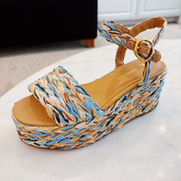Jolie Raffia Platform Sandal - Multi
