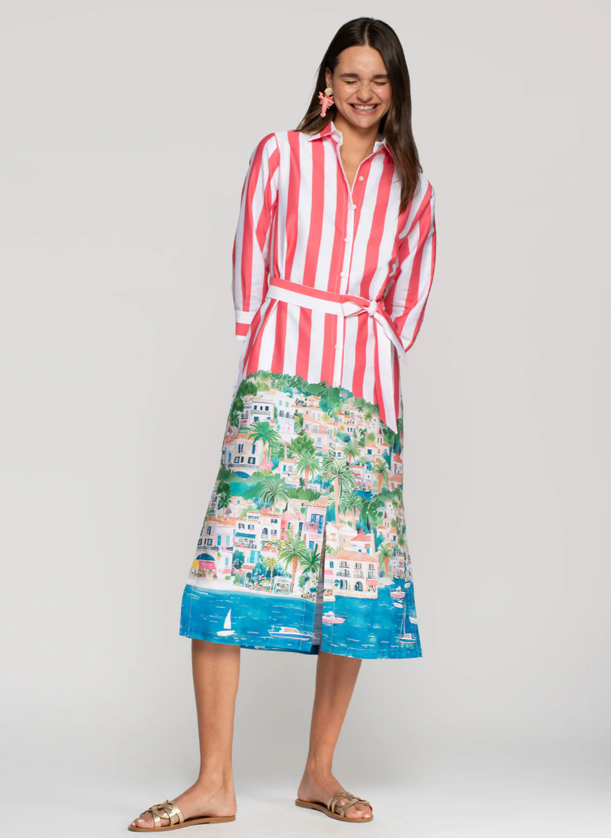 Puerto Banus Striped Shirt Dress