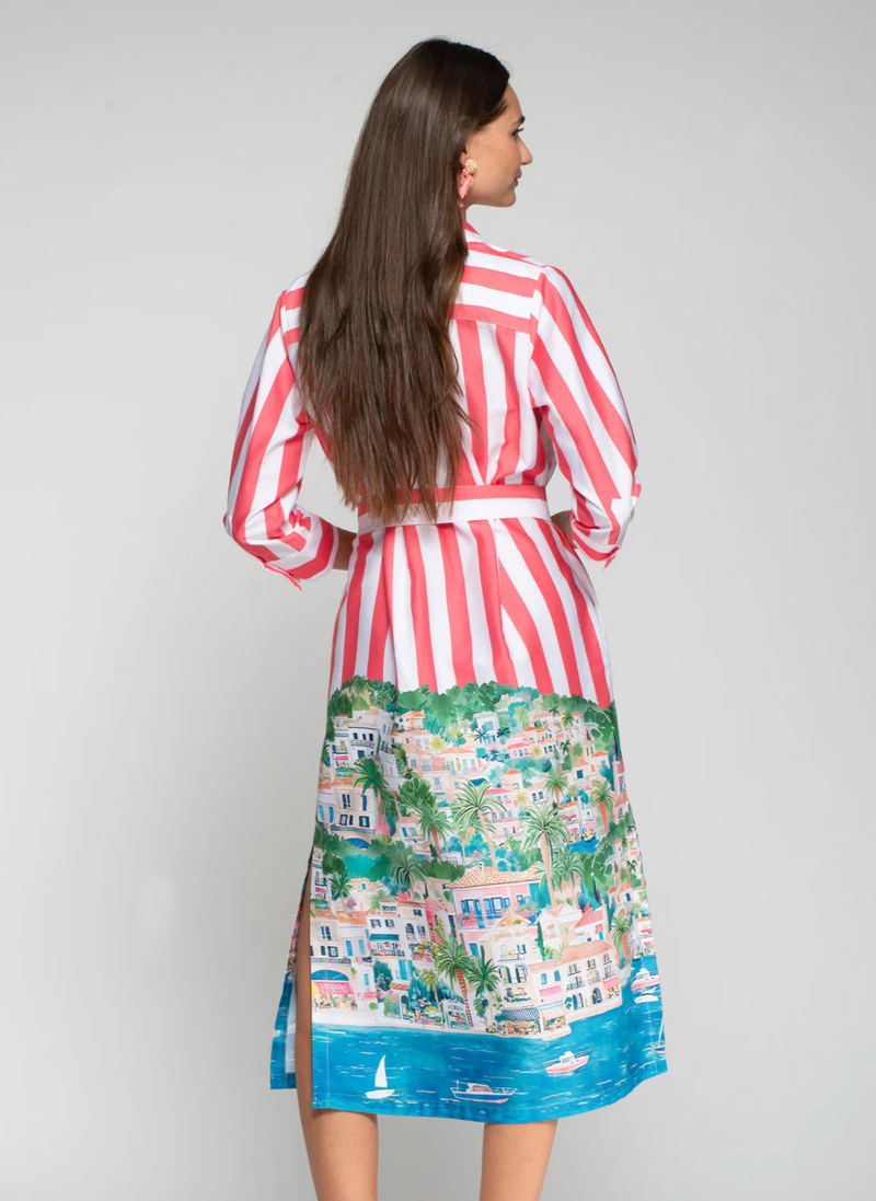Puerto Banus Striped Shirt Dress