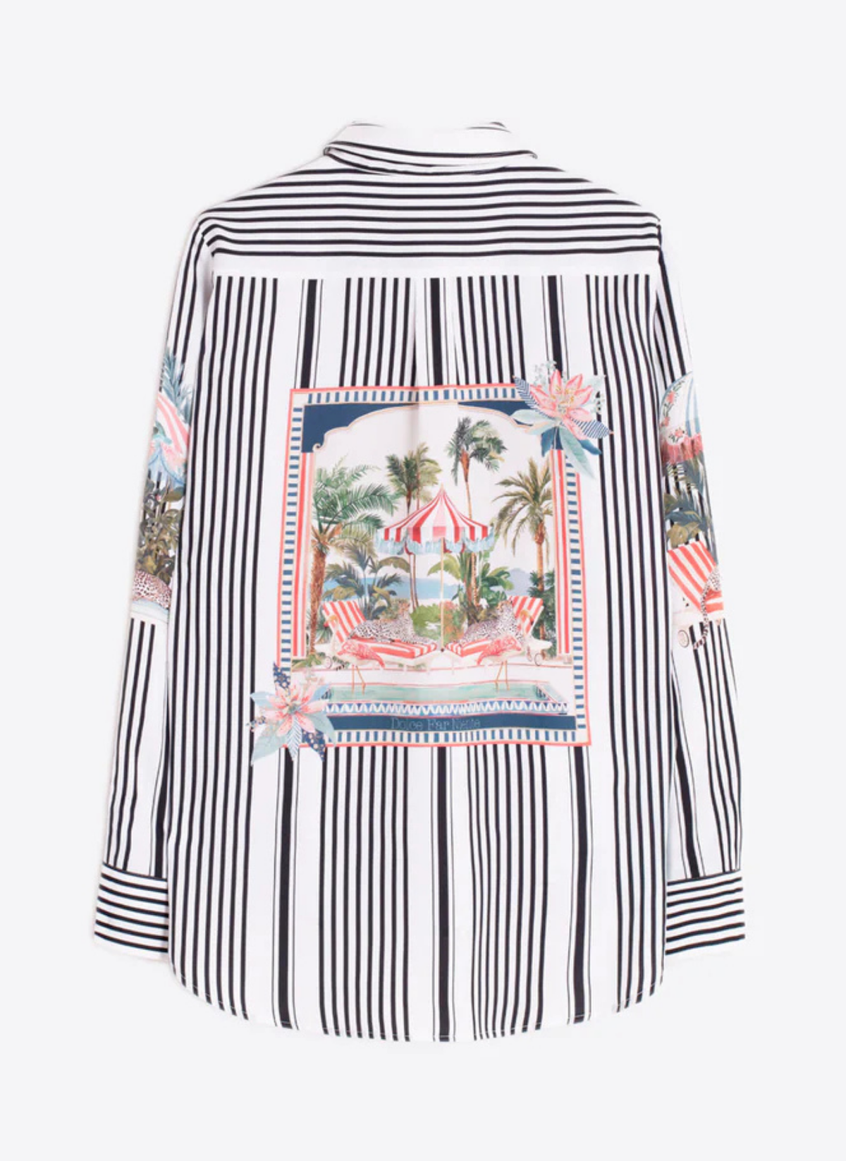 Umbrella Print Black Stripe Shirt