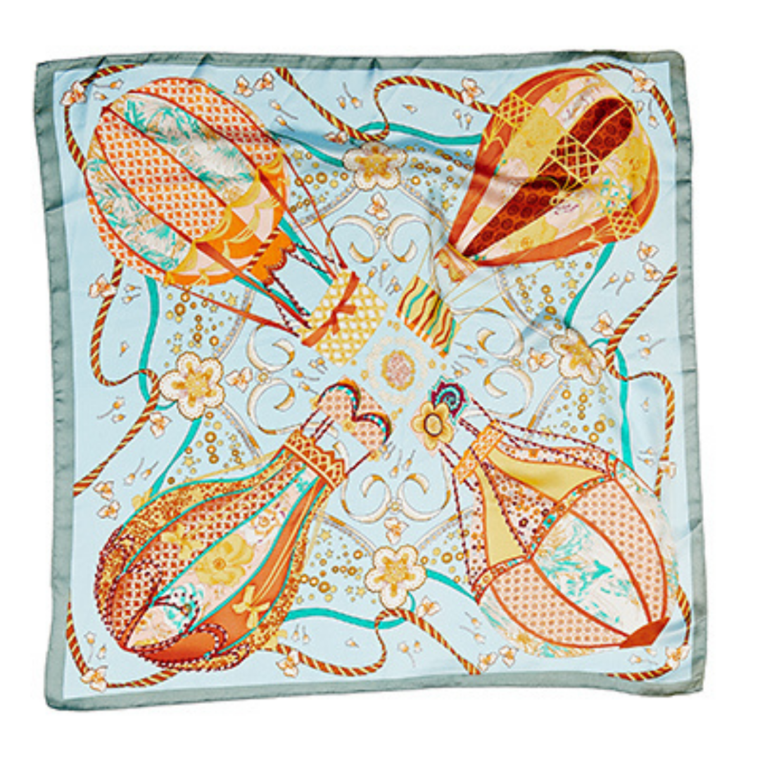 Hot Air Balloon Silk Scarf