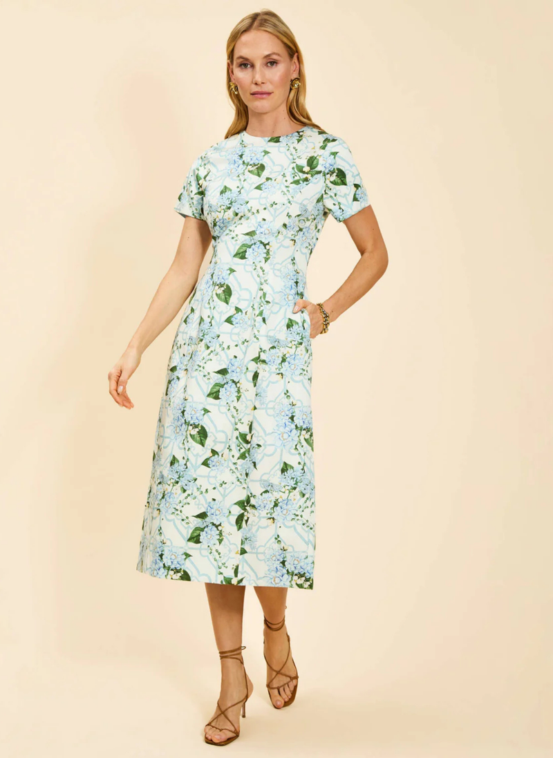 Hampton Convertible Midi Dress- Quatrefoil Blue Just the Thing Hampton Convertible Midi Dress- Quatrefoil Blue Just the Thing