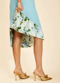 Hampton Convertible Midi Dress- Quatrefoil Blue