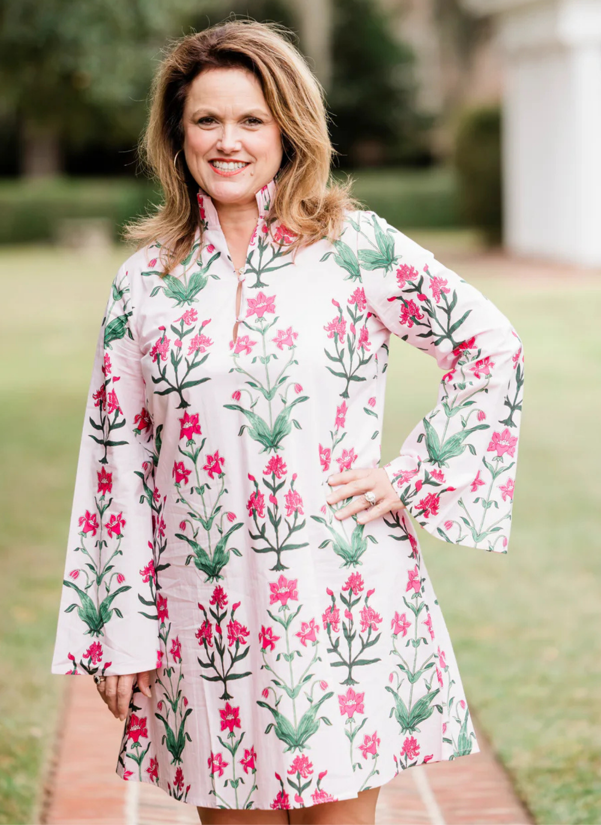 Eloise Mini Caftan Dress- Rose D'Iris