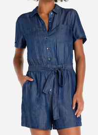 Short Sleeve Denim Romper