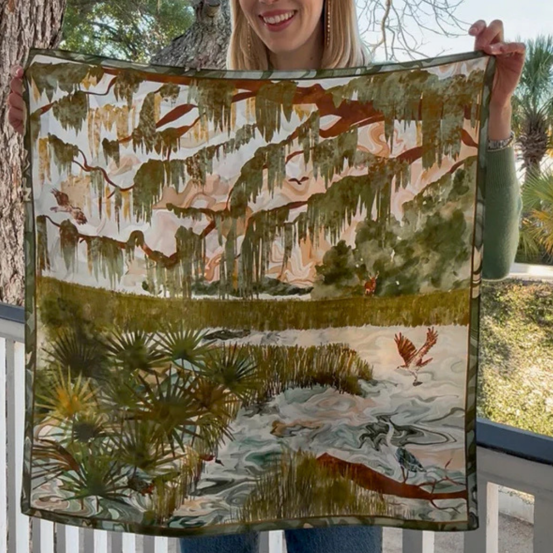 Printed Satin Scarf