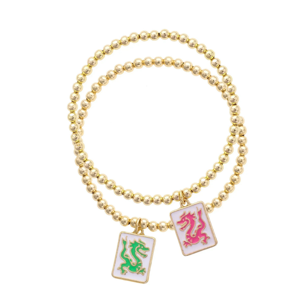 Dragons Mahjong Bead Bracelet