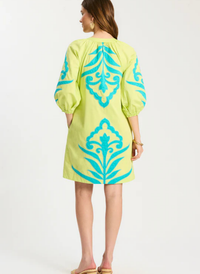 Sara Applique Dress- Lime