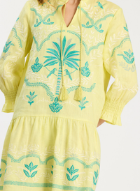 Nikki Linen Embroidered Dress