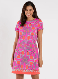 Ella Dress- Heritage Chains Pink