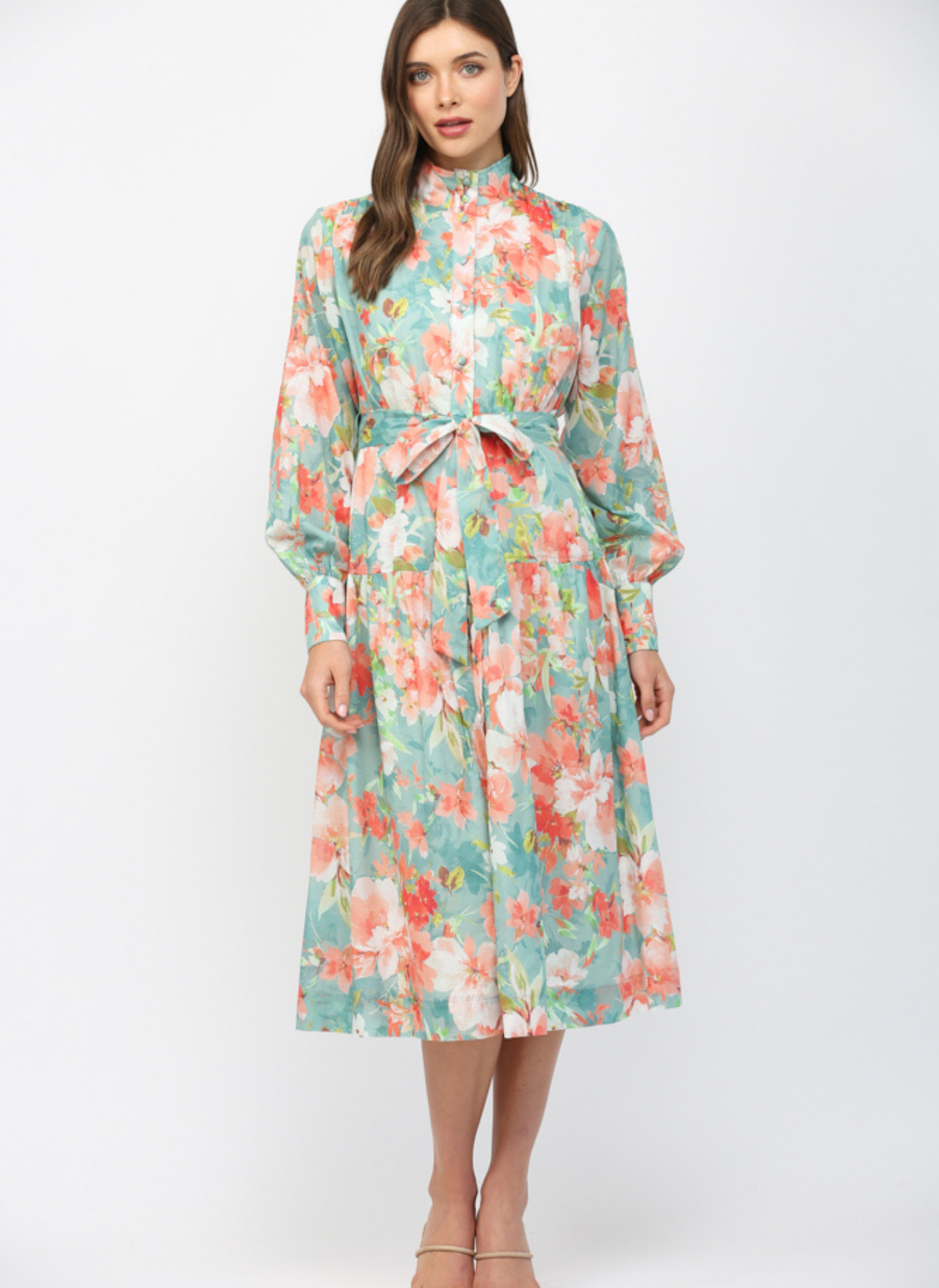 Elevated Floral Midi Shirt Dress