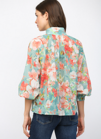Elevated Floral Button Top