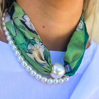Pearl Strand Scarf Necklace Set
