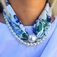 Pearl Strand Scarf Necklace Set