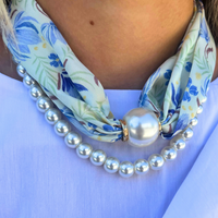 Pearl Strand Scarf Necklace Set