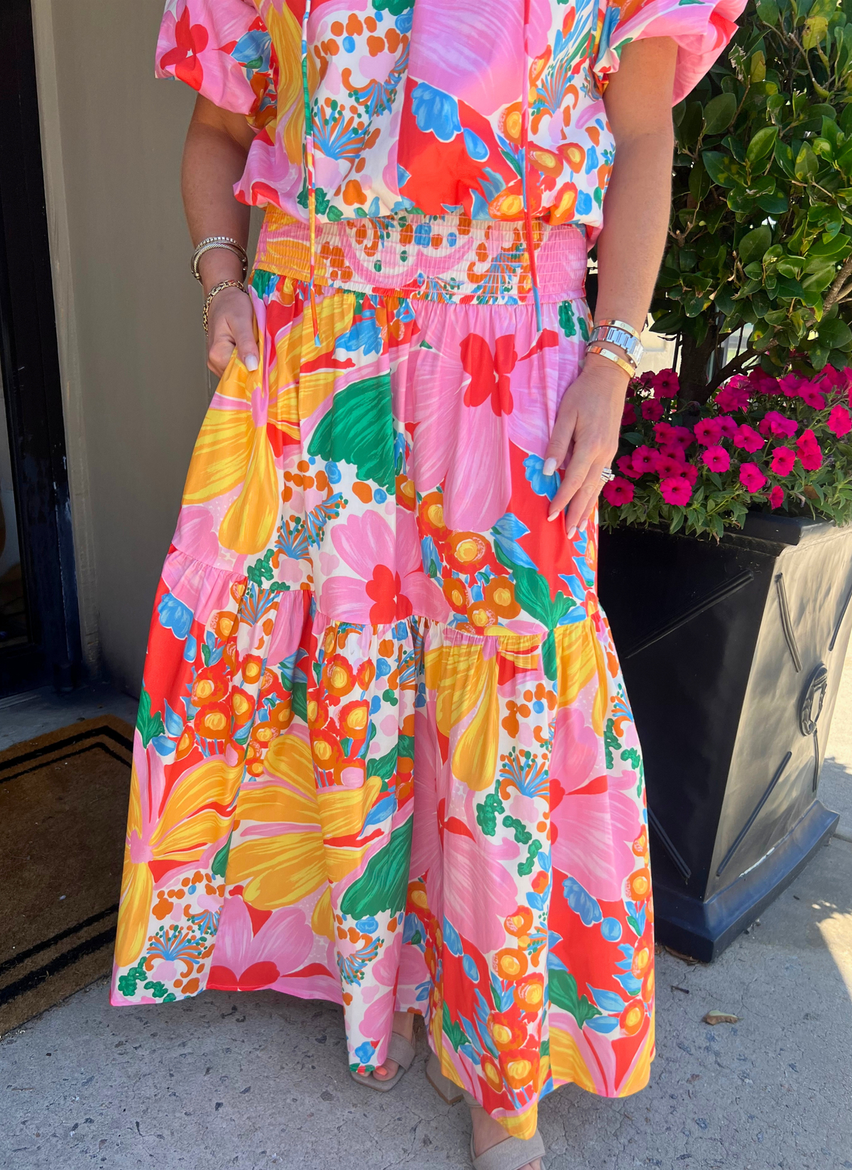 Aerin Smocked Maxi Skirt