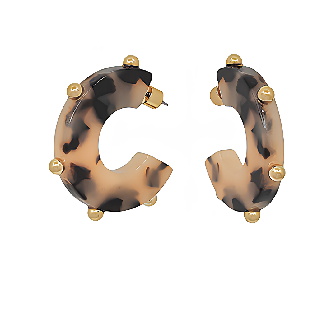 Dot Station Marbled Hoop Earrings