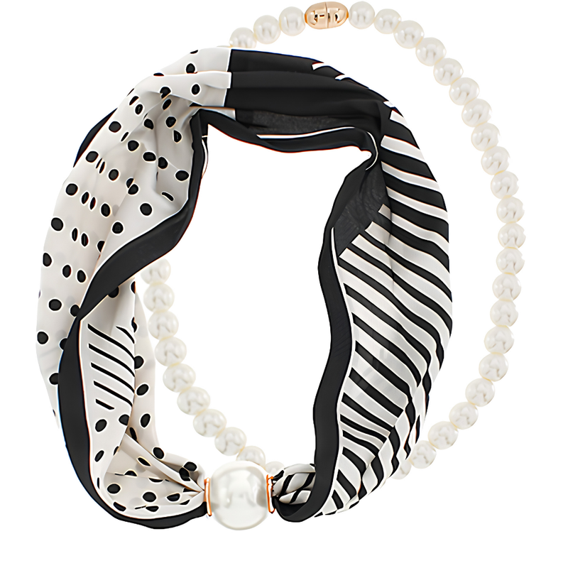 Pearl Strand Scarf Necklace Set