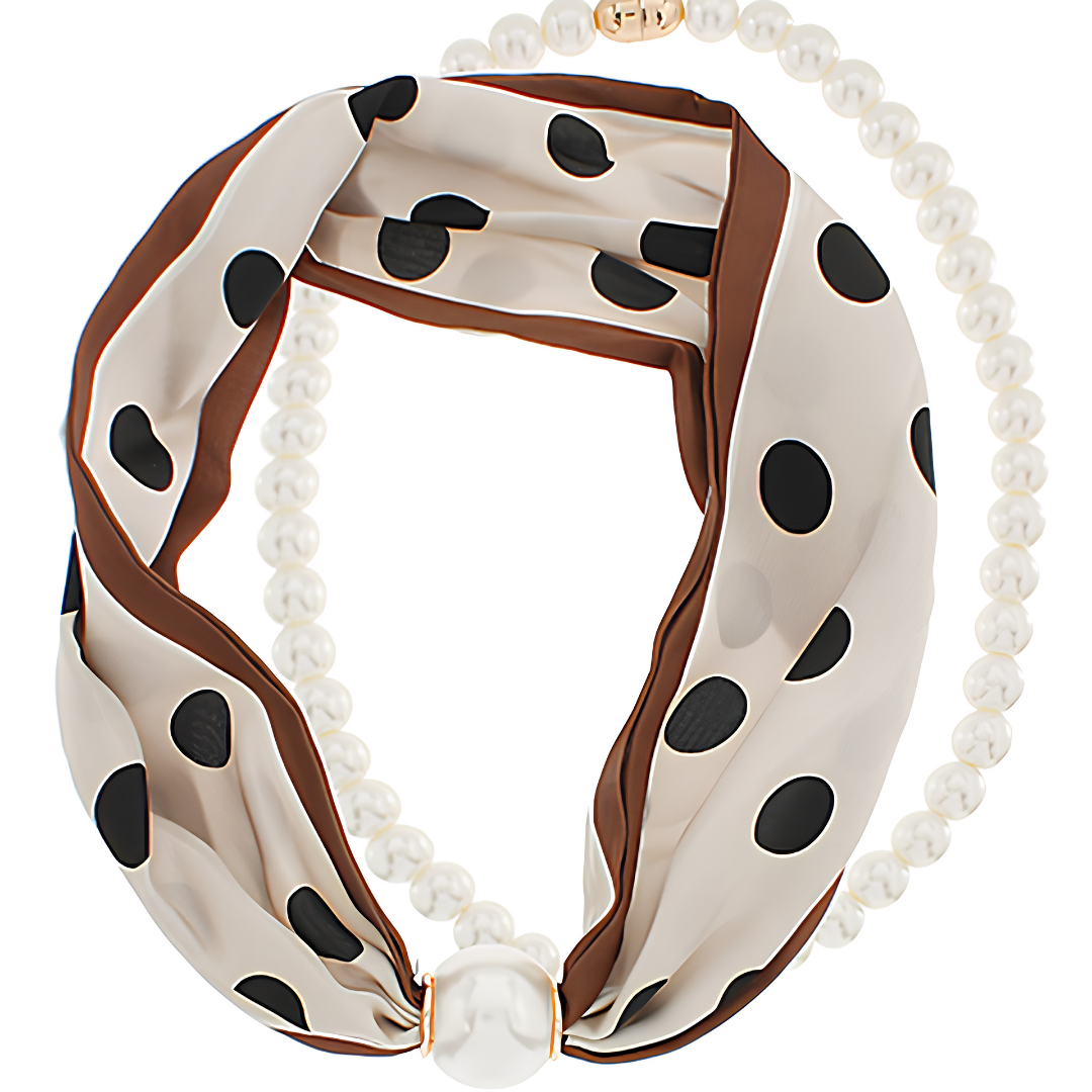 Pearl Strand Scarf Necklace Set