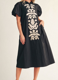 Dandelion Damask Midi Dress