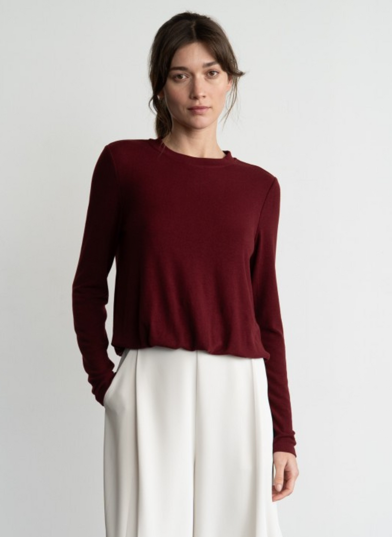 Bubble Hem Crew Neck T-Shirt