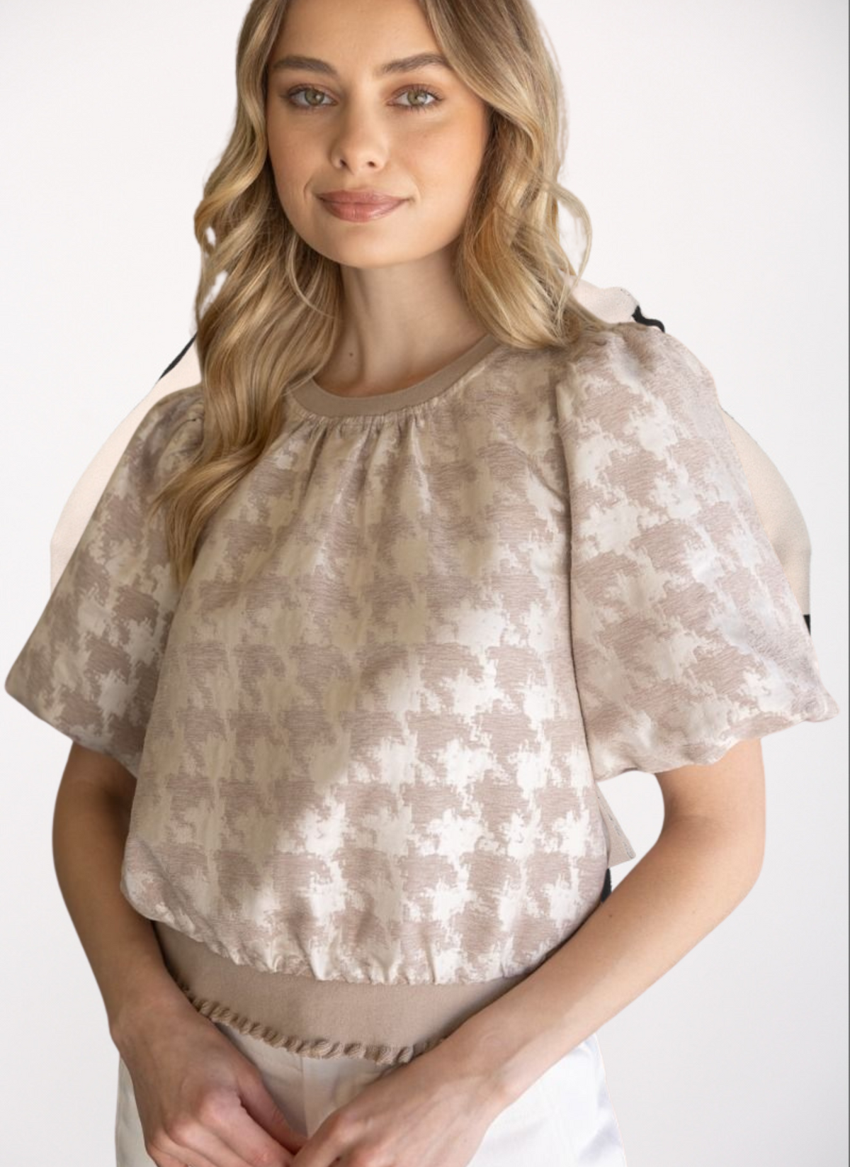 Houndstooth Contrast Top