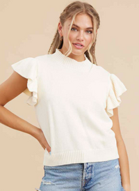 Sadie Flutter Sleeve Sweater