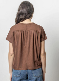 Easy Shirred Short Sleeve Tee