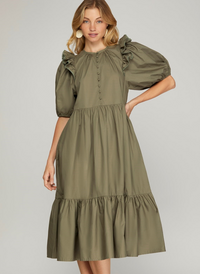 Piper Ruffle Midi Dress