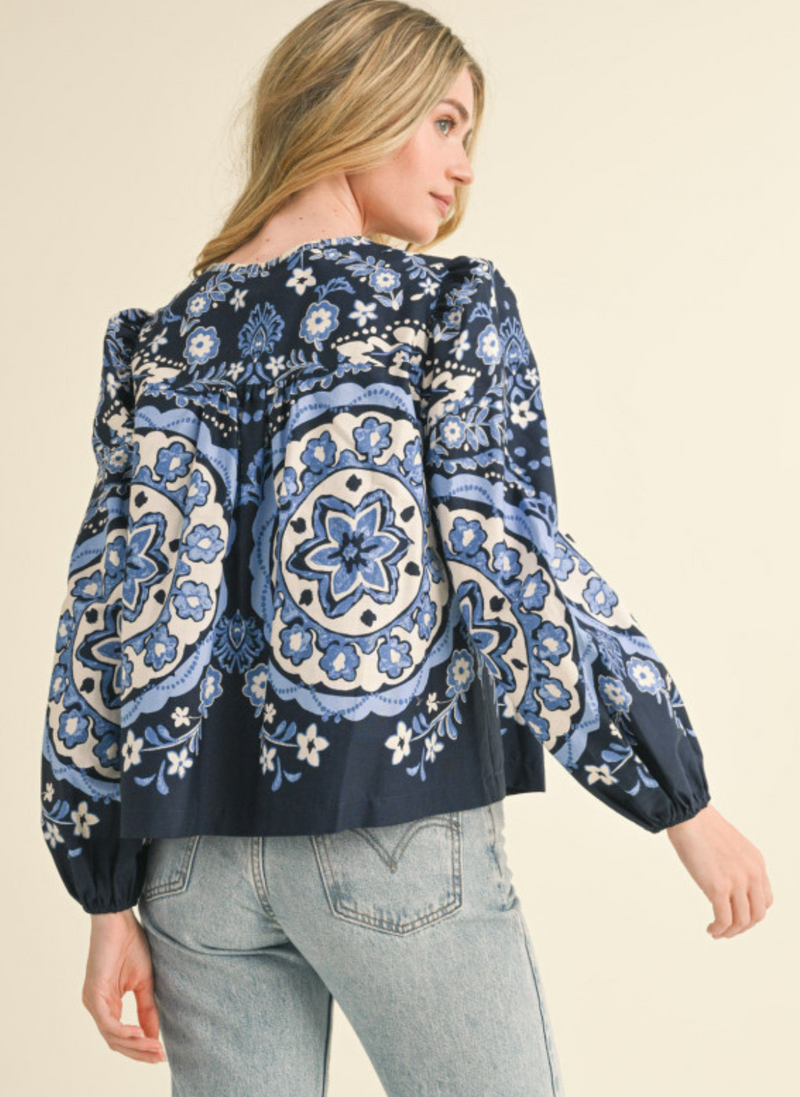 Medallion Print Blouse