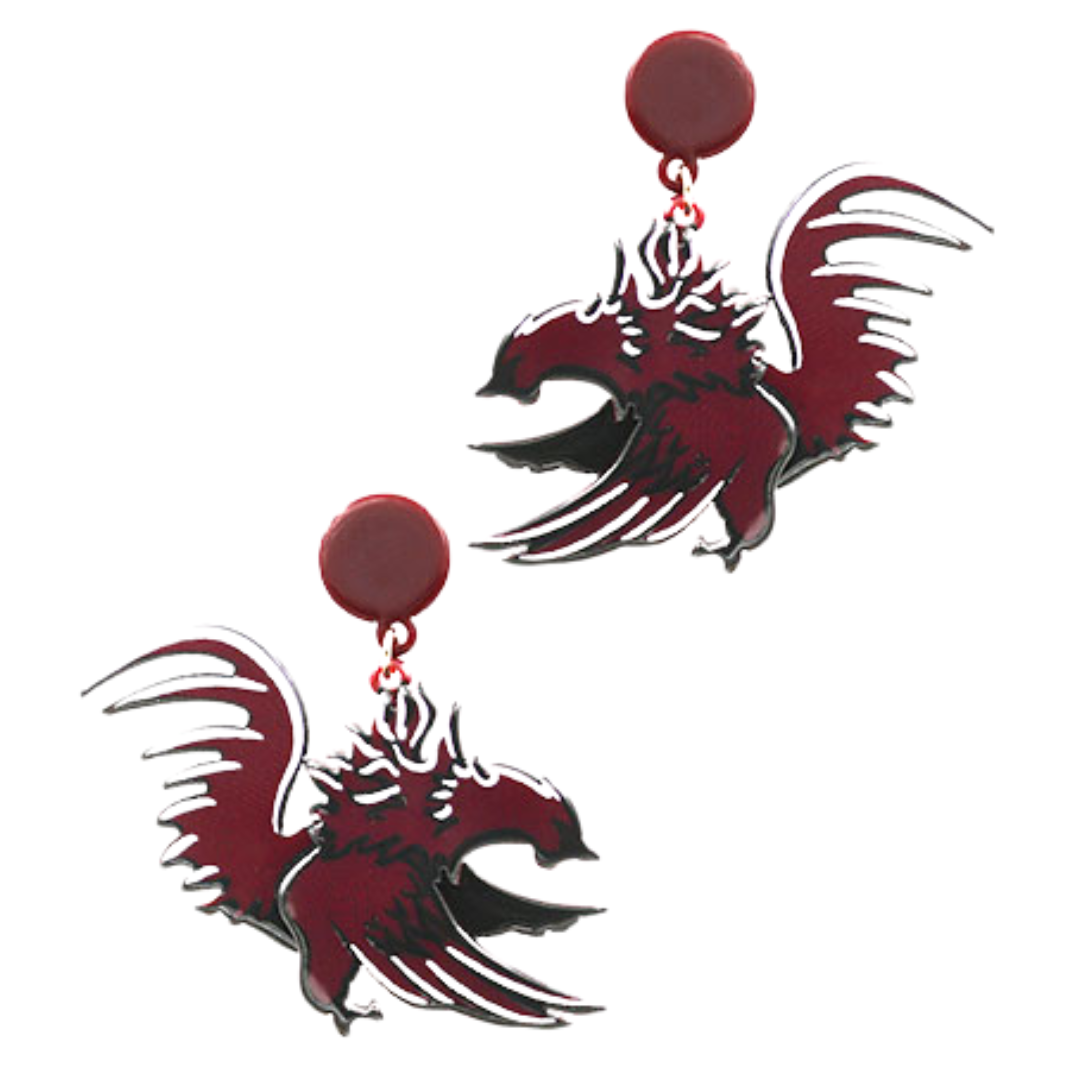 Acrylic Gamecock Earrings