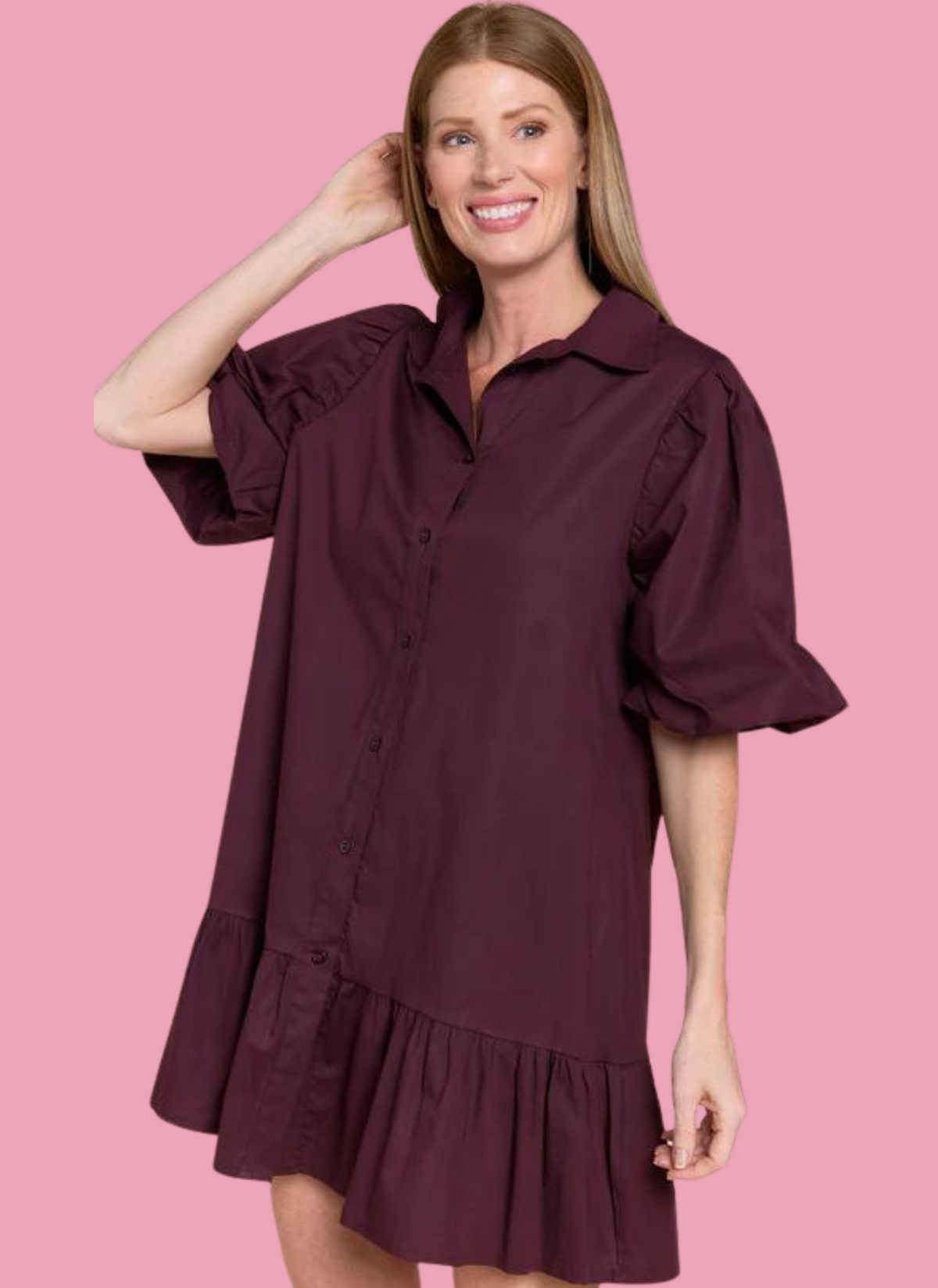 Linda Dress- Cabernet