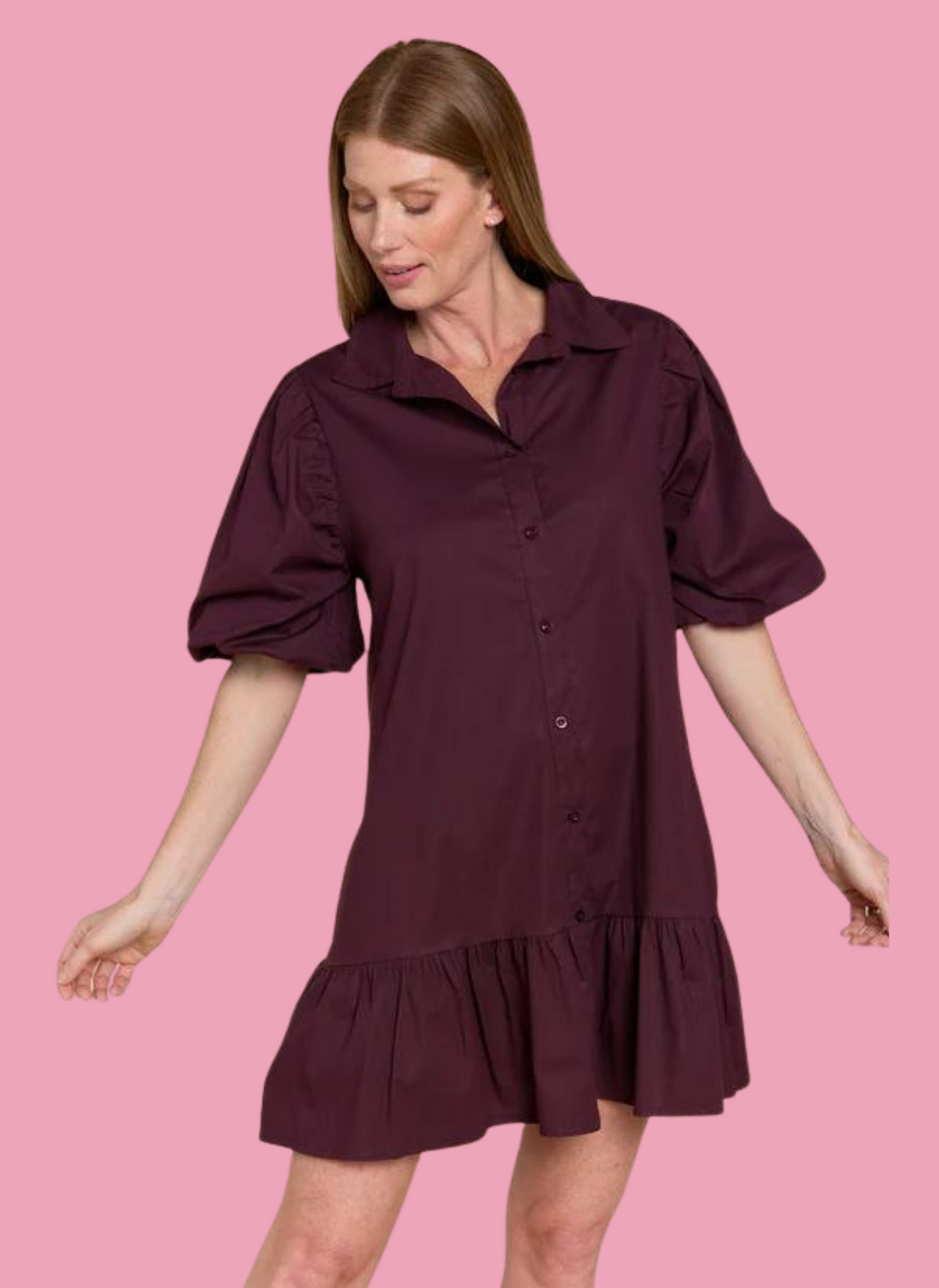 Linda Dress- Cabernet