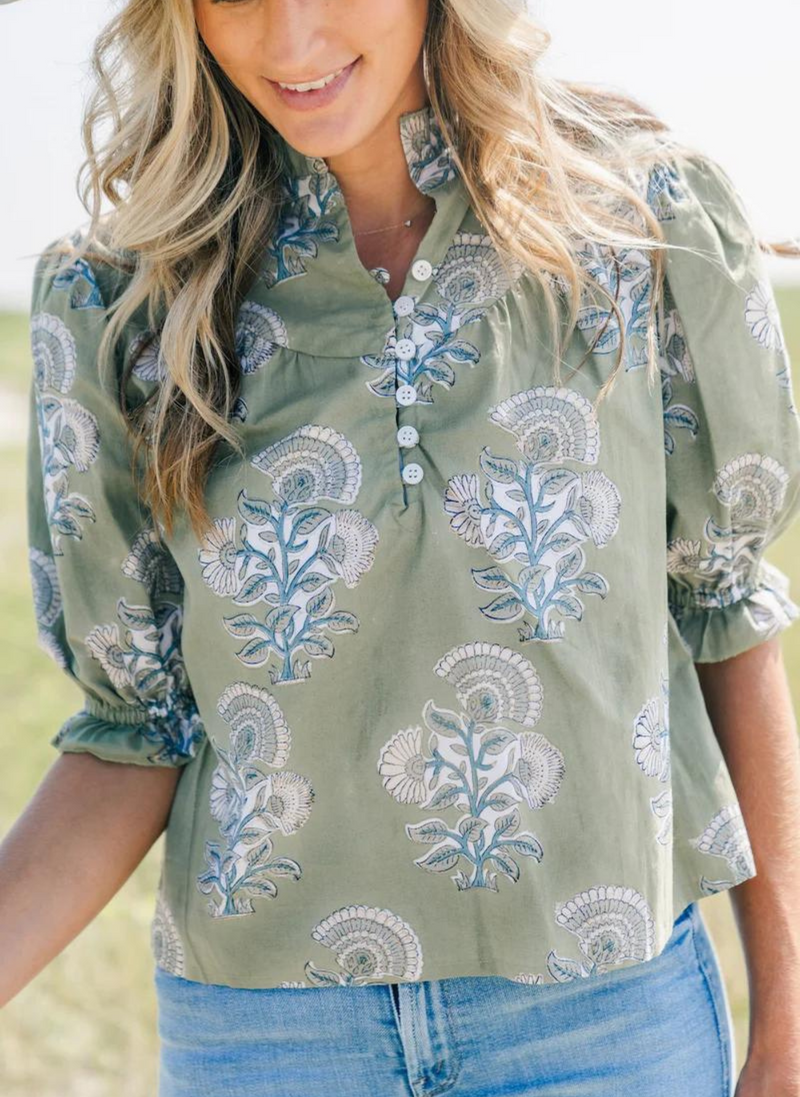 Ellie Blouse- Sagebrush