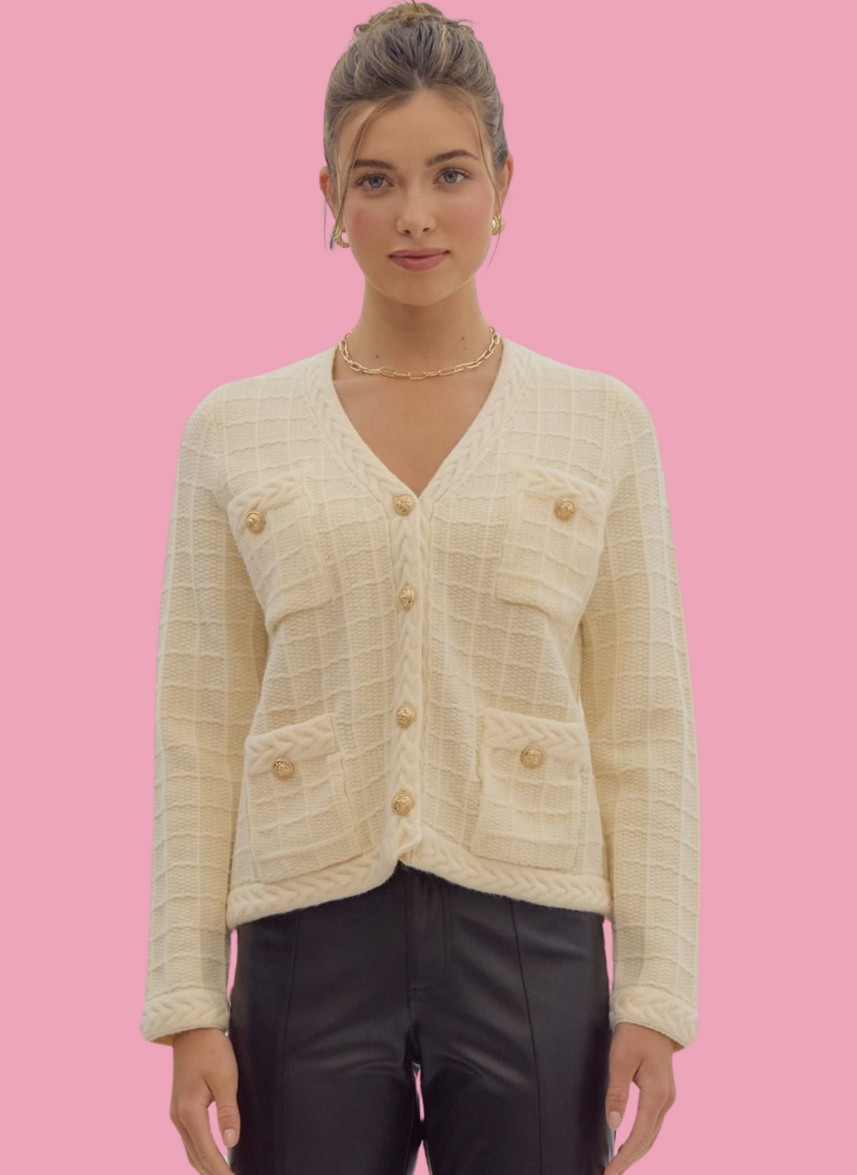 Camilla Basketweave Cardigan Just the Thing
