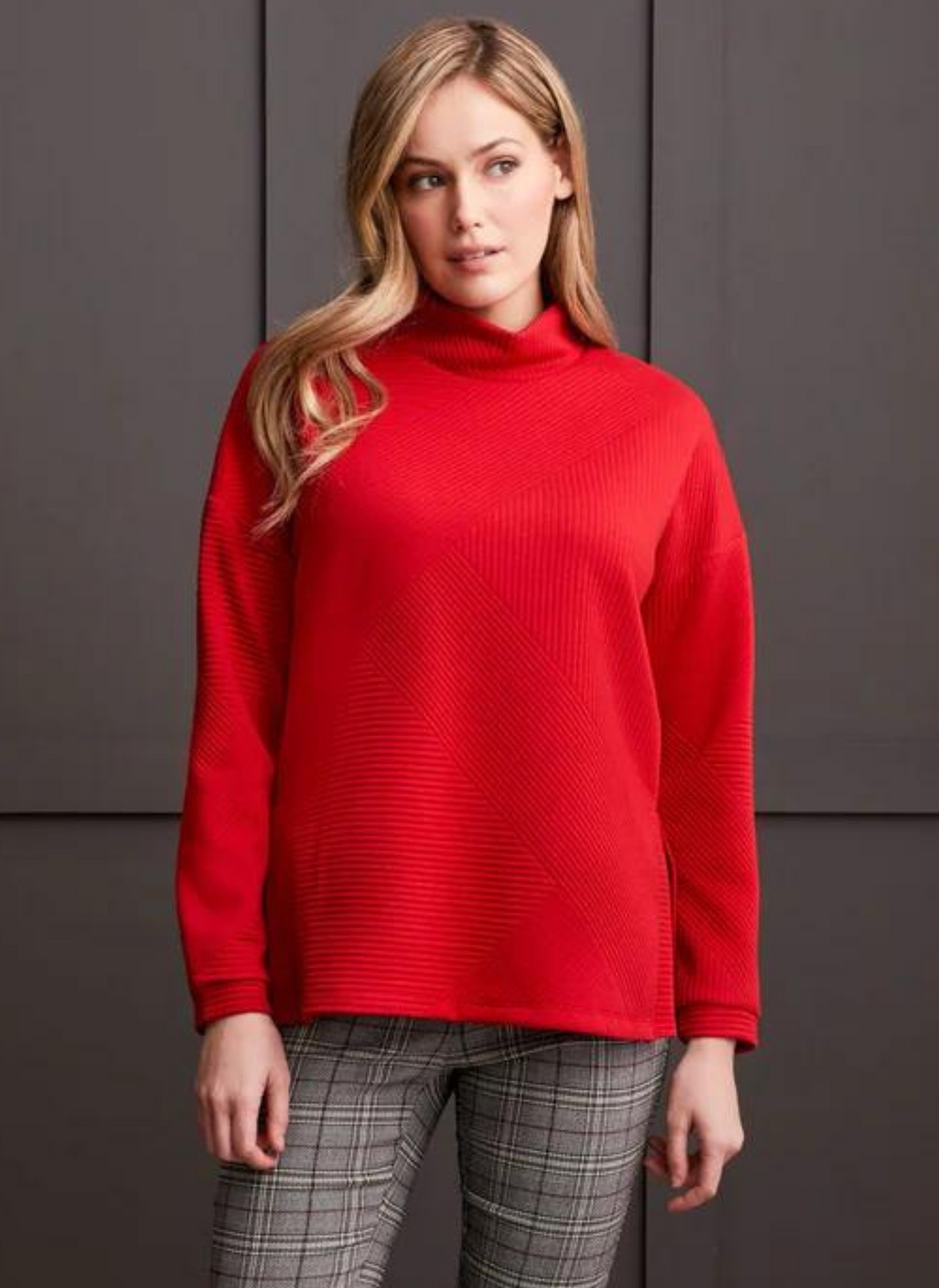 Quilted Mock Neck Tunic Top Just the Thing