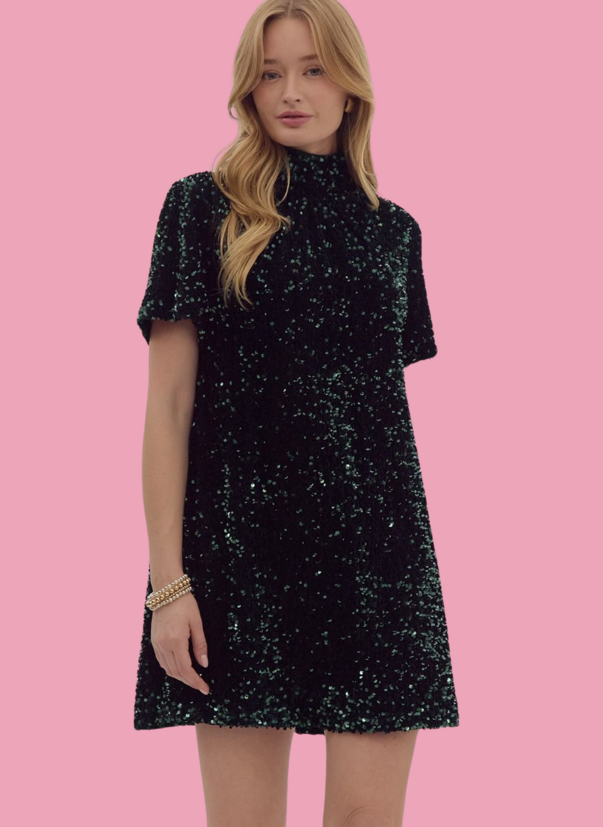Sequin shimmer dress deals
