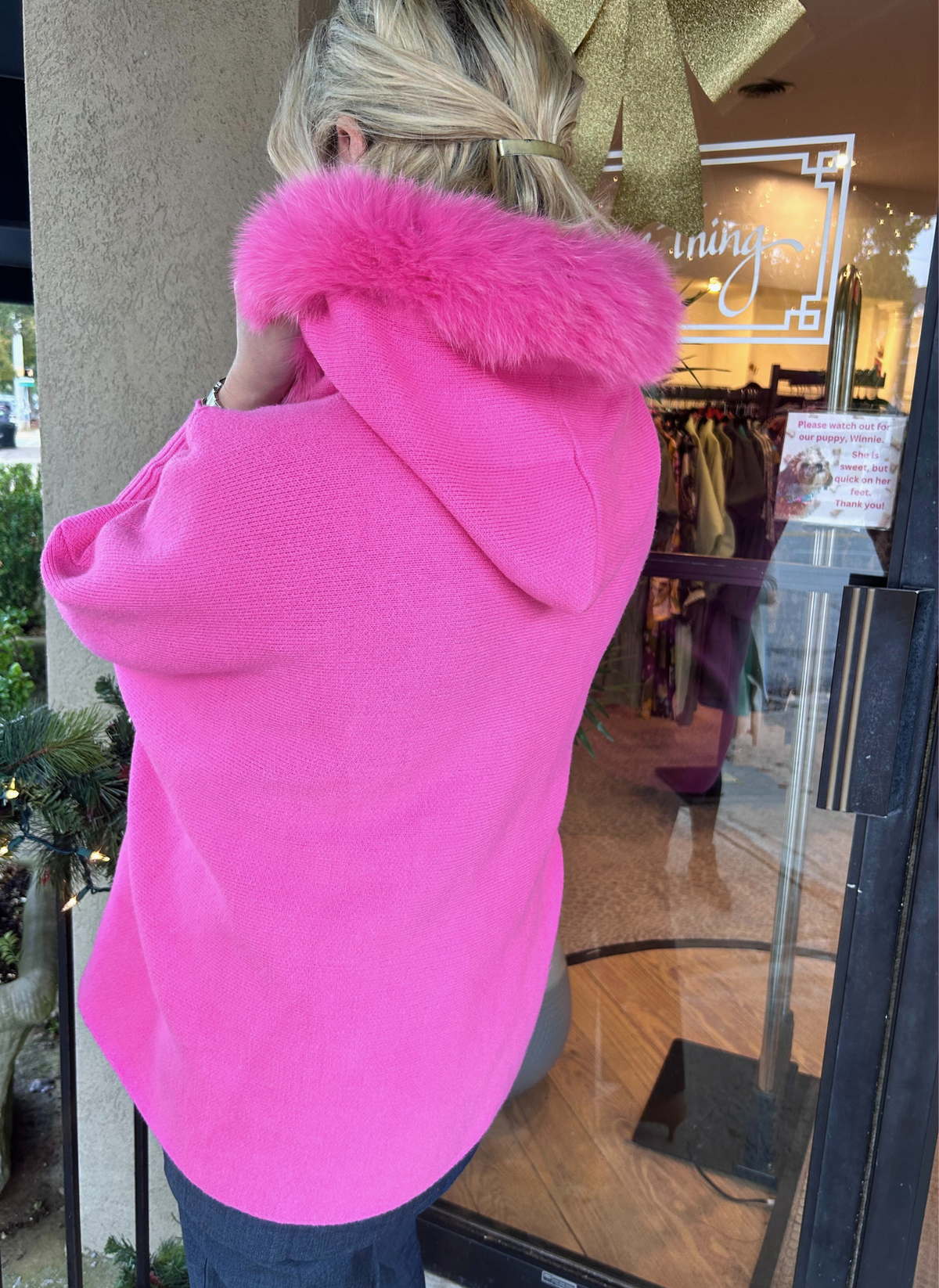 Zip Up Hoodie w/Fox Trim